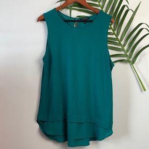 Banana Republic Teal Green Blue Loose Fit Layered Tank Top Womens Large